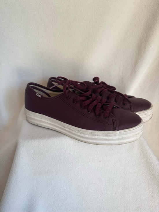 Keds Shoes - Keds Burgundy Leather Platform Sneakers Women’s 8.5 Wine